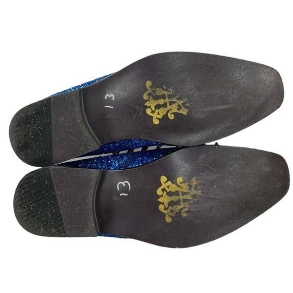 After Midnight Men’s Royal Blue “Ultra Spikes” Sequined Dress Loafer Shoes main image 9
